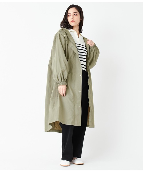 ANAP（アナップ）の「ナイロンロングコート（ナイロンジャケット・レディース・カーキ/ブラック/アイボリー・FREE）」の12枚目の写真