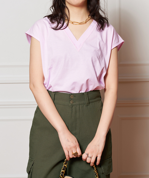イエナラブークル【新品】30MVS天竺Vネックプルオーバー カットソー Tシャツ IENA LA BOUCLE - イエナラブークル【新品】30MVS天竺Vネック