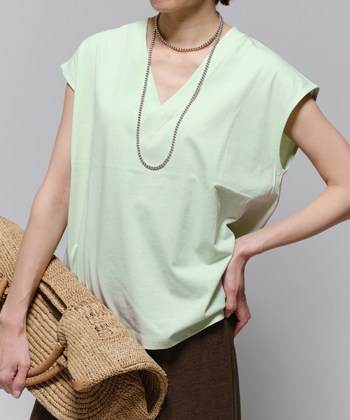 イエナラブークル【新品】30MVS天竺Vネックプルオーバー カットソー Tシャツ IENA LA BOUCLE - イエナラブークル【新品】30MVS天竺Vネック