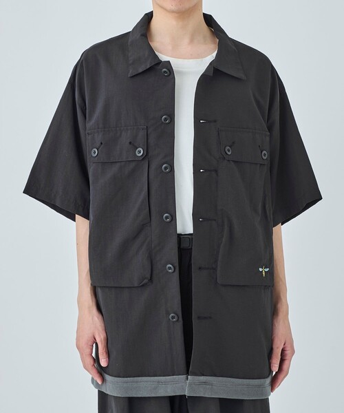 DUSTNATION(ダストネーション)の「【DUSTNATION/ダストネーション】UTILITY GABBER S/S SHIRT(シャツ/ブラウス・メンズ・ブラック/ブルー・XL/L/M)」の5枚目の写真