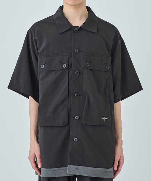 DUSTNATION(ダストネーション)の「【DUSTNATION/ダストネーション】UTILITY GABBER S/S SHIRT(シャツ/ブラウス・メンズ・ブラック/ブルー・XL/L/M)」の6枚目の写真