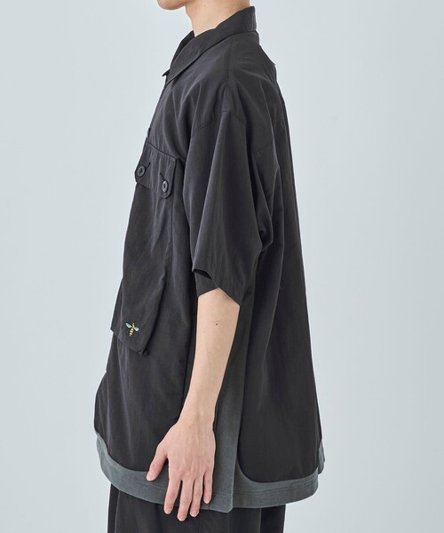 DUSTNATION(ダストネーション)の「【DUSTNATION/ダストネーション】UTILITY GABBER S/S SHIRT(シャツ/ブラウス・メンズ・ブラック/ブルー・XL/L/M)」の7枚目の写真