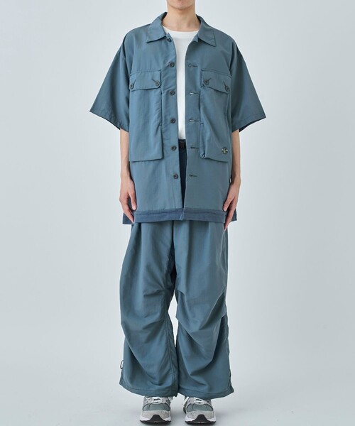 DUSTNATION(ダストネーション)の「【DUSTNATION/ダストネーション】UTILITY GABBER S/S SHIRT(シャツ/ブラウス・メンズ・ブラック/ブルー・XL/L/M)」の18枚目の写真