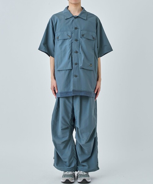 DUSTNATION(ダストネーション)の「【DUSTNATION/ダストネーション】UTILITY GABBER S/S SHIRT(シャツ/ブラウス・メンズ・ブラック/ブルー・XL/L/M)」の19枚目の写真