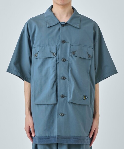 DUSTNATION(ダストネーション)の「【DUSTNATION/ダストネーション】UTILITY GABBER S/S SHIRT(シャツ/ブラウス・メンズ・ブラック/ブルー・XL/L/M)」の21枚目の写真