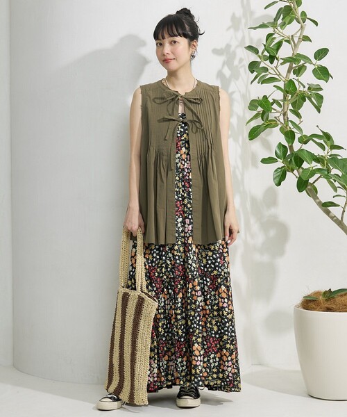 FREAK'S STORE(フリークスストア)の「ピンタックベスト/リボンベスト FREAK'S STORE(フリークスストア)の「ピンタックベスト/リボンベスト