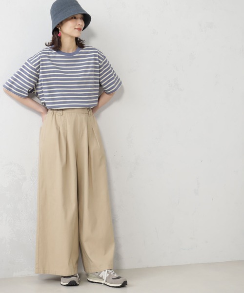 FOUND GOOD(ファウンドグッド)の「ルーズシルエットマルチボーダー半袖Tシャツ(Tシャツ/カットソー・レディース・グリーン系5/ブルー系2/イエロー系5/ピンク系2・S/M/L)」の9枚目の写真