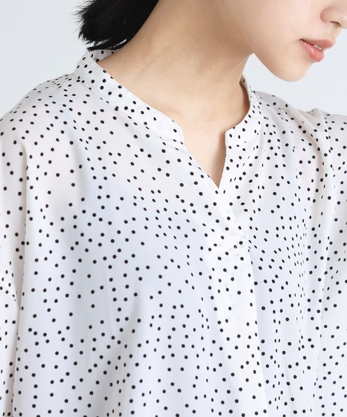 n'OrLABEL（ノアールレーベル）の「『フレアスリーブドット柄ブラウス』（シャツ/ブラウス・レディース・オフホワイト/ブラック・2/1）」の12枚目の写真