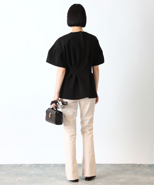 Room no.8（ルームエイト）の「【Room no.8 BLACK/ルームエイトブラック】Double Cloth Tucking トップス（シャツ/ブラウス・レディース・ホワイト/ブラック・FREE）」の21枚目の写真