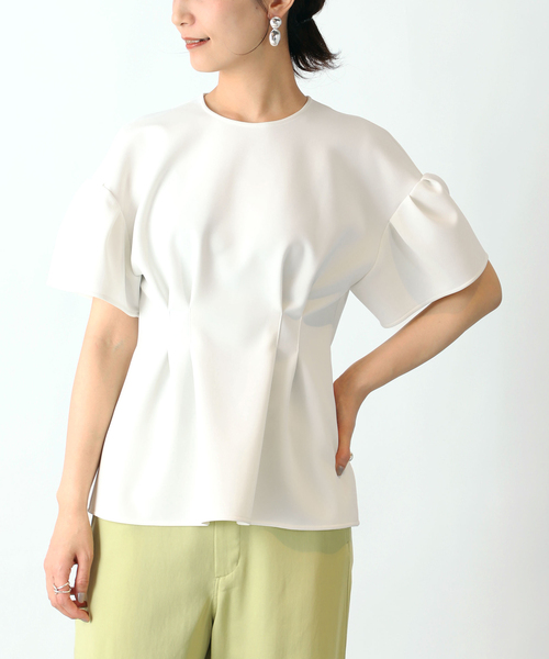 Room no.8（ルームエイト）の「【Room no.8 BLACK/ルームエイトブラック】Double Cloth Tucking トップス（シャツ/ブラウス・レディース・ホワイト/ブラック・FREE）」の22枚目の写真