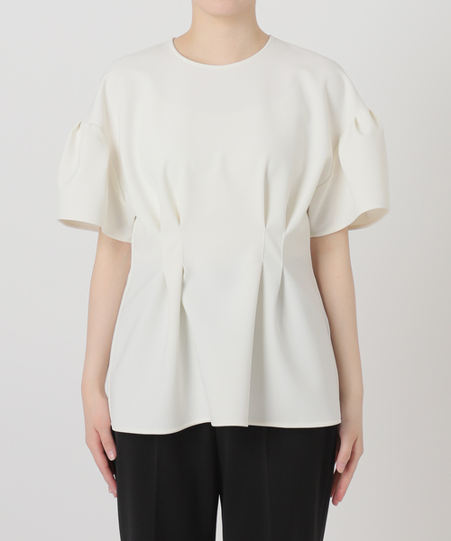 Room no.8（ルームエイト）の「【Room no.8 BLACK/ルームエイトブラック】Double Cloth Tucking トップス（シャツ/ブラウス・レディース・ホワイト/ブラック・FREE）」の19枚目の写真