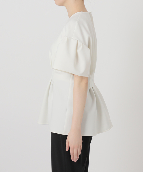 Room no.8（ルームエイト）の「【Room no.8 BLACK/ルームエイトブラック】Double Cloth Tucking トップス（シャツ/ブラウス・レディース・ホワイト/ブラック・FREE）」の8枚目の写真