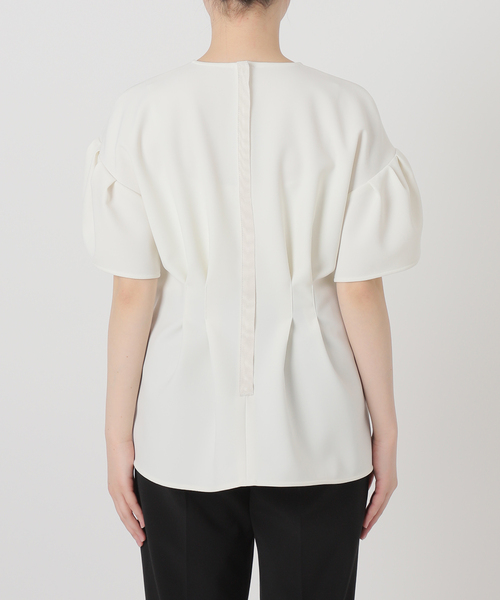 Room no.8（ルームエイト）の「【Room no.8 BLACK/ルームエイトブラック】Double Cloth Tucking トップス（シャツ/ブラウス・レディース・ホワイト/ブラック・FREE）」の9枚目の写真