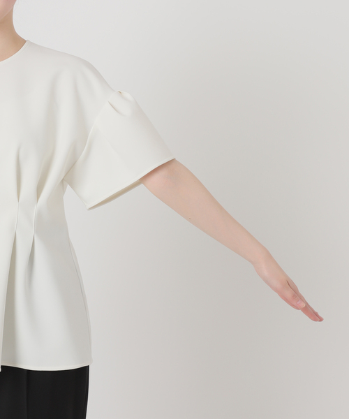 Room no.8（ルームエイト）の「【Room no.8 BLACK/ルームエイトブラック】Double Cloth Tucking トップス（シャツ/ブラウス・レディース・ホワイト/ブラック・FREE）」の12枚目の写真