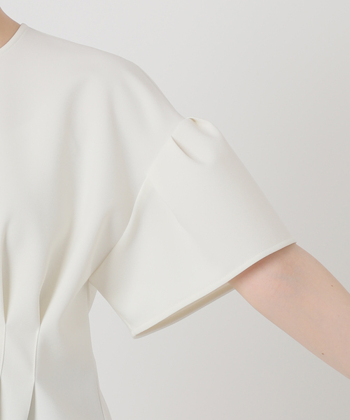 Room no.8（ルームエイト）の「【Room no.8 BLACK/ルームエイトブラック】Double Cloth Tucking トップス（シャツ/ブラウス・レディース・ホワイト/ブラック・FREE）」の13枚目の写真