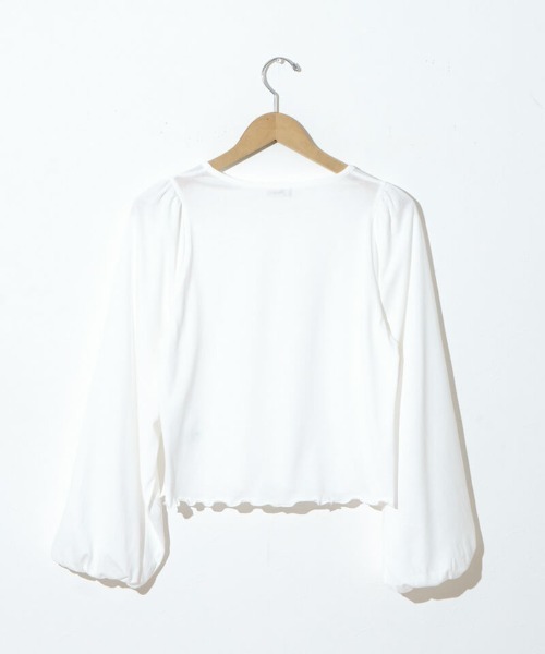 flower（フラワー）の「デイリーバルーンロングスリーブ（Tシャツ/カットソー・レディース・ホワイト/ピンク・FREE）」の4枚目の写真