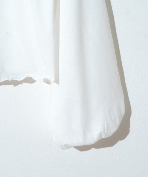 flower（フラワー）の「デイリーバルーンロングスリーブ（Tシャツ/カットソー・レディース・ホワイト/ピンク・FREE）」の6枚目の写真