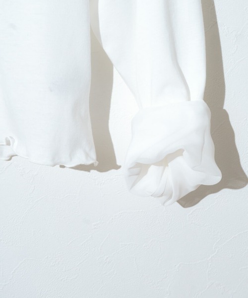 flower（フラワー）の「デイリーバルーンロングスリーブ（Tシャツ/カットソー・レディース・ホワイト/ピンク・FREE）」の7枚目の写真