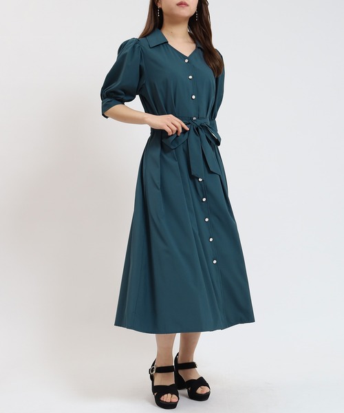 ASTORIA ODIER(アストリアオディール)の「シャツワンピース(シャツワンピース・レディース・カーキ/ブルー/ネイビー/ラベンダー/ブルーグリーン/グレイッシュブルー/マスタード/ブラウン/グリーン/ブラック・MEDIUM/LARGE)」の8枚目の写真