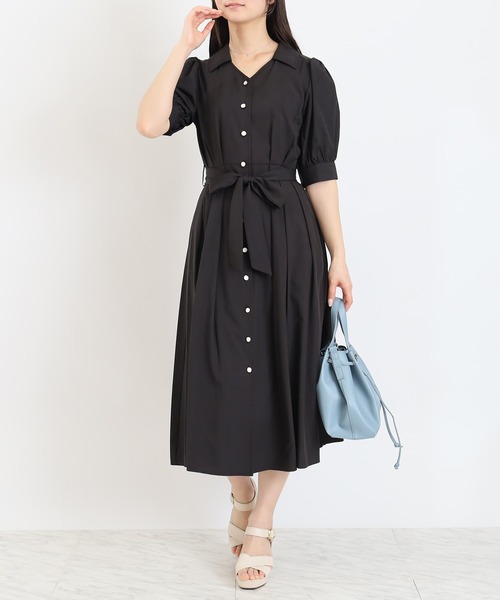 ASTORIA ODIER(アストリアオディール)の「シャツワンピース(シャツワンピース・レディース・カーキ/ブルー/ネイビー/ラベンダー/ブルーグリーン/グレイッシュブルー/マスタード/ブラウン/グリーン/ブラック・MEDIUM/LARGE)」の2枚目の写真