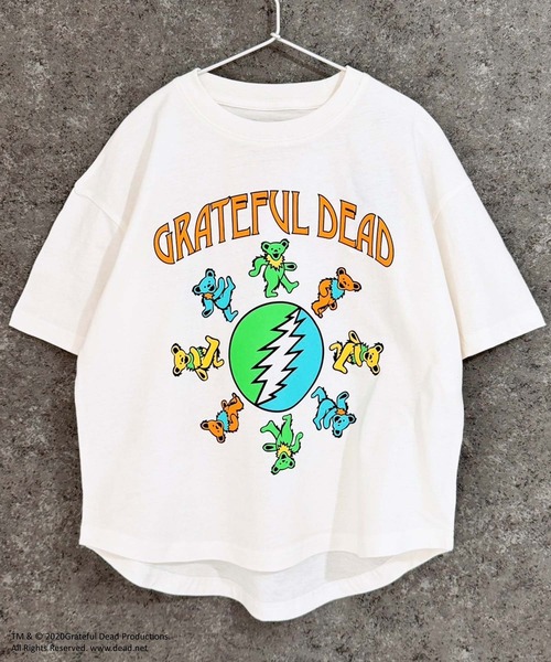 Grateful Dead（グレイトフルデッド）の「GRATEFUL DEAD　グレイトフルデッド　オーバーサイズ　ヘム　半袖Tシャツ（Tシャツ/カットソー・キッズ・ベージュ/チャコール/ブラック/ホワイト系/オレンジ/パープル/ダークグリーン/オフホワイト・160cm/150cm/140cm/130cm/120cm/110cm）」の22枚目の写真