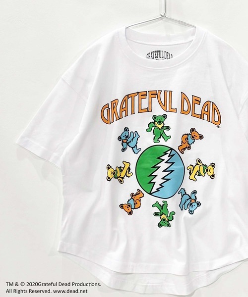 Grateful Dead(グレイトフルデッド)の「GRATEFUL DEAD グレイトフルデッド オーバーサイズ ヘム 半袖Tシャツ(Tシャツ/カットソー・キッズ・ベージュ/チャコール/ブラック/ホワイト系/オレンジ/パープル/ダークグリーン/オフホワイト/ホワイト系その他5/ホワイト系その他7/ホワイト系その他3/ホワイト系その他2/ホワイト系その他6/ホワイト系その他4・160cm/150cm/140cm/130cm/120cm/110cm)」の20枚目の写真