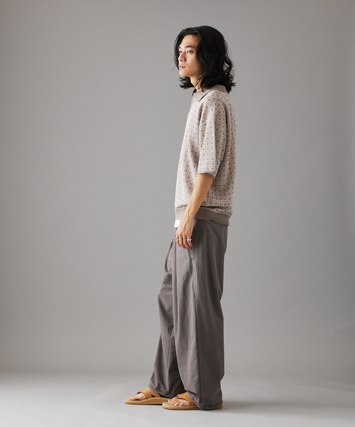 JOURNAL STANDARD（ジャーナルスタンダード）の「レトロモダンパターン ハーフジップニット（ポロシャツ・メンズ・ライトグレー/ブラック/ブルー系その他・MEDIUM/LARGE）」の7枚目の写真