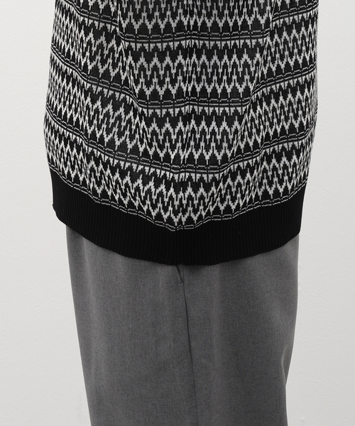 JOURNAL STANDARD（ジャーナルスタンダード）の「レトロモダンパターン ハーフジップニット（ポロシャツ・メンズ・ライトグレー/ブラック/ブルー系その他・MEDIUM/LARGE）」の19枚目の写真