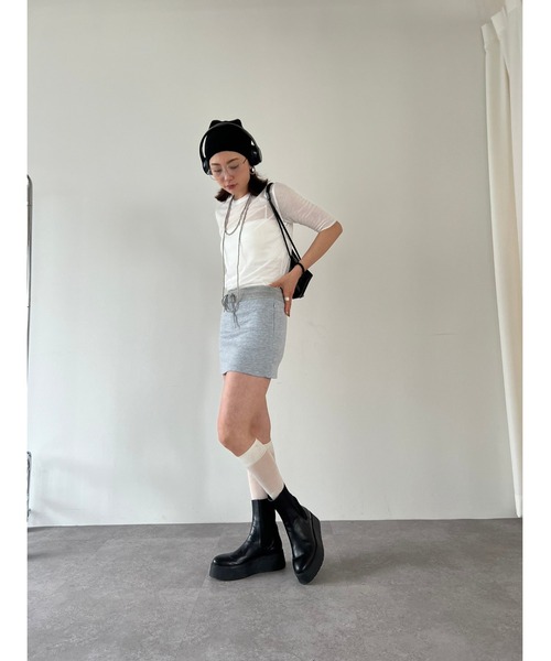 HANNE(アン)の「スウェットミニスカート(スカート・レディース・ブラック/グレー・FREE)」の5枚目の写真