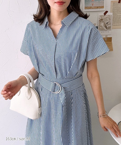 nissen(ニッセン)の「スキッパーシャツロングワンピース(ワンピース・レディース・ブルー系/ブラック系・S/M/LL/L)」の12枚目の写真
