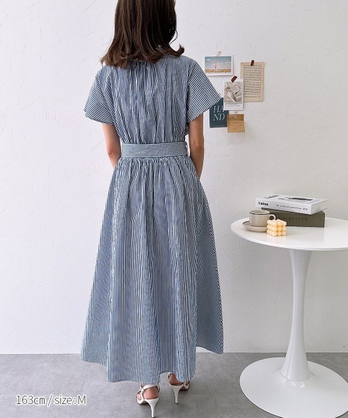 nissen(ニッセン)の「スキッパーシャツロングワンピース(ワンピース・レディース・ブルー系/ブラック系・S/M/LL/L)」の16枚目の写真