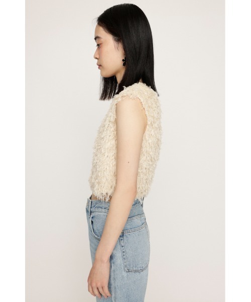 SLY（スライ）の「SHEER FEATHER TOPS シアー フェザー トップス