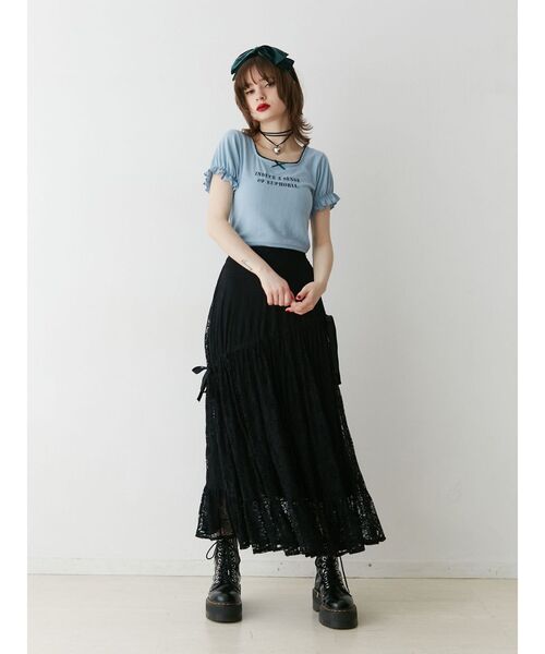 jouetie（ジュエティ）の「レースアシメリボンフレアスカート