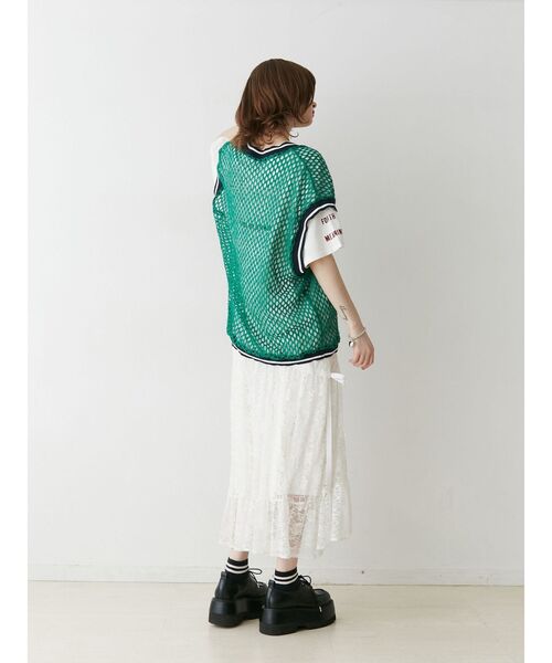 jouetie（ジュエティ）の「レースアシメリボンフレアスカート（スカート・レディース・ブラック/グレー/オフホワイト・MEDIUM）」の10枚目の写真