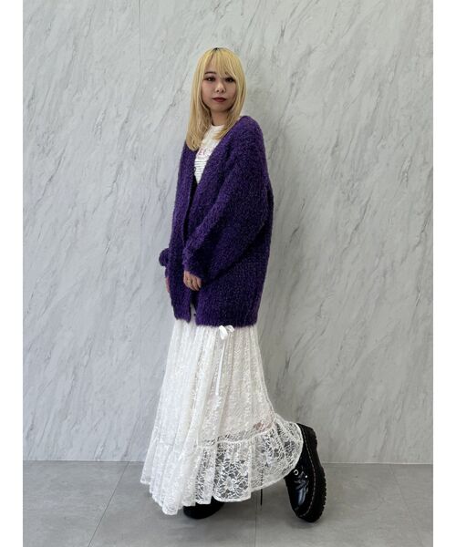 jouetie（ジュエティ）の「レースアシメリボンフレアスカート（スカート・レディース・ブラック/グレー/オフホワイト・MEDIUM）」の20枚目の写真