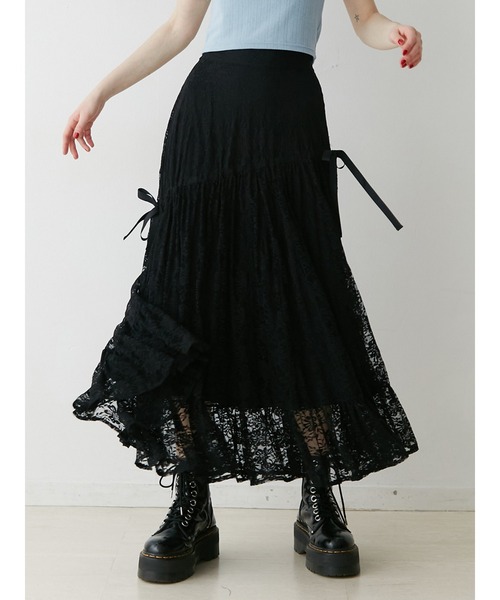 jouetie（ジュエティ）の「レースアシメリボンフレアスカート