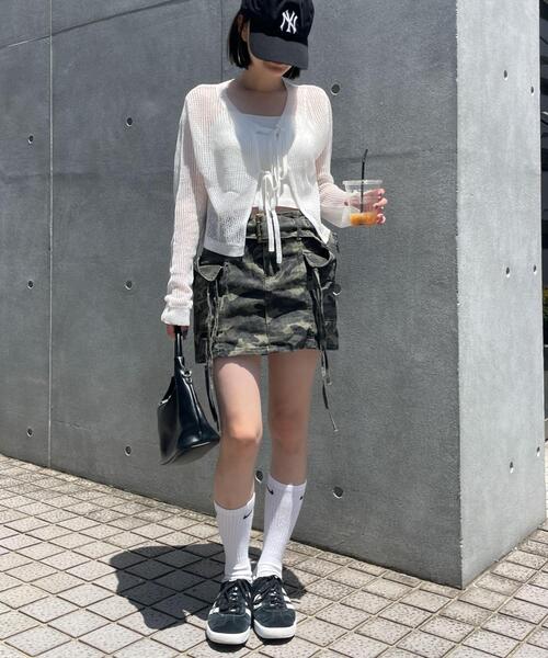 WEGO(ウィゴー)の「WEGO/スパンコールメッシュニットカーデ(カーディガン/ボレロ・レディース・ホワイト/ブラック・FREE)」の3枚目の写真