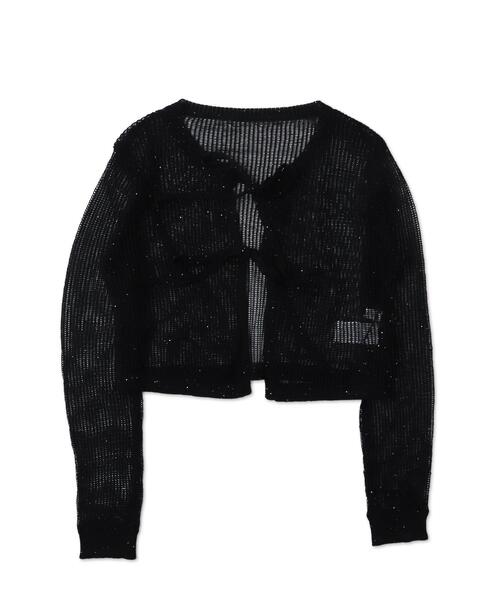 WEGO(ウィゴー)の「WEGO/スパンコールメッシュニットカーデ(カーディガン/ボレロ・レディース・ホワイト/ブラック・FREE)」の17枚目の写真