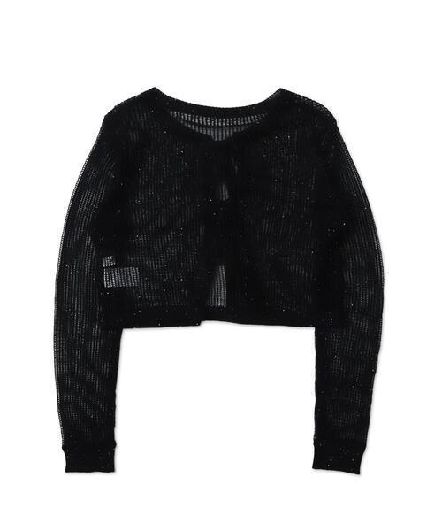 WEGO(ウィゴー)の「WEGO/スパンコールメッシュニットカーデ(カーディガン/ボレロ・レディース・ホワイト/ブラック・FREE)」の18枚目の写真