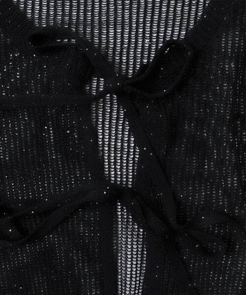 WEGO(ウィゴー)の「WEGO/スパンコールメッシュニットカーデ(カーディガン/ボレロ・レディース・ホワイト/ブラック・FREE)」の20枚目の写真