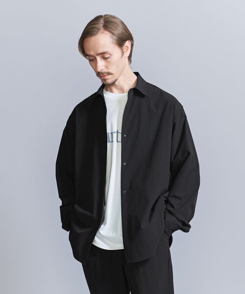 BEAUTY&YOUTH UNITED ARROWS（ビューティーアンドユースユナイテッドアローズ）の「360°MASTER リラックス スナップ シャツ - セットアップ対応 ストレッチ ウォッシャブル マルチ機能 -（ナイロンジャケット・メンズ・ネイビー/ダークブラウン/ブラック・XL/L/M/S）」の16枚目の写真