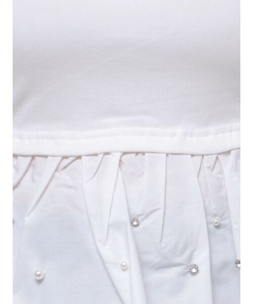 dazzlin(ダズリン)の「バックリボンビジューペプラムTシャツ(Tシャツ/カットソー・レディース・オフホワイト/ブラック/ピンク・FREE)」の14枚目の写真