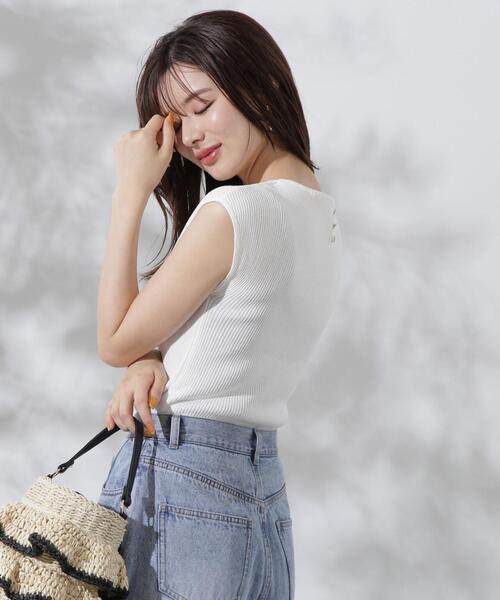 PROPORTION BODY DRESSING(プロポーションボディドレッシング)の「スクエアハートフレンチスリーブニット / 1214270700(ニット/セーター・レディース・ブラウン/ホワイト系その他/パープル/グレー・FREE)」の8枚目の写真