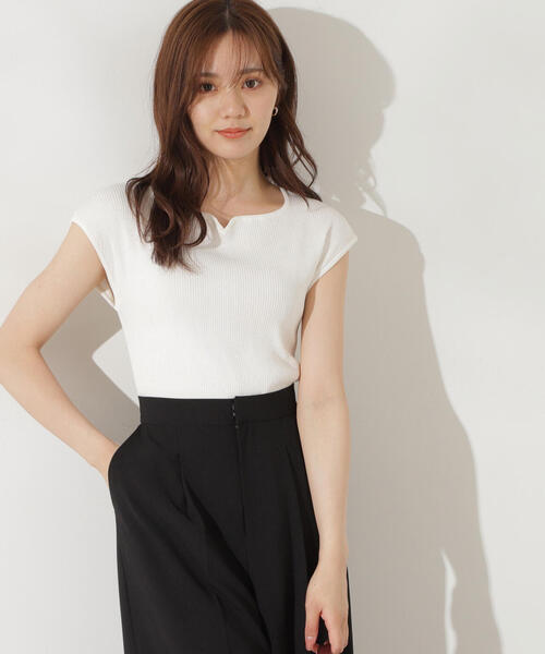 PROPORTION BODY DRESSING（プロポーションボディドレッシング）の「スクエアハートフレンチスリーブニット / 1214270700（ニット/セーター・レディース・ブラウン/ホワイト系その他/パープル/グレー・FREE）」の19枚目の写真