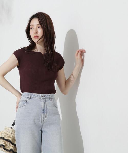 PROPORTION BODY DRESSING（プロポーションボディドレッシング）の「スクエアハートフレンチスリーブニット / 1214270700（ニット/セーター・レディース・ブラウン/ホワイト系その他/パープル/グレー・FREE）」の13枚目の写真