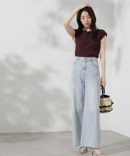 PROPORTION BODY DRESSING（プロポーションボディドレッシング）の「スクエアハートフレンチスリーブニット / 1214270700（ニット/セーター・レディース・ブラウン/ホワイト系その他/パープル/グレー・FREE）」の12枚目の写真