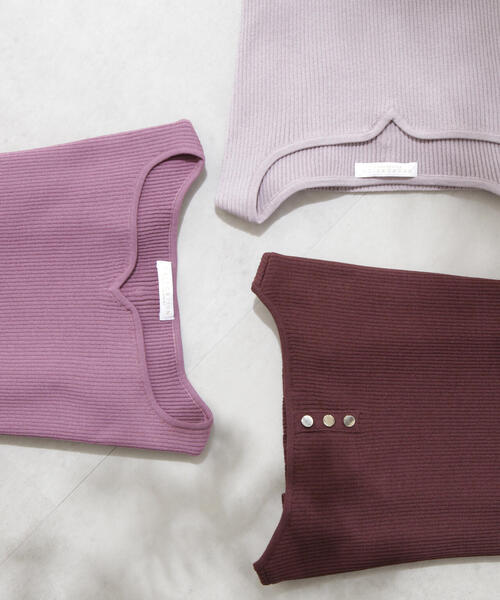 PROPORTION BODY DRESSING（プロポーションボディドレッシング）の「スクエアハートフレンチスリーブニット / 1214270700（ニット/セーター・レディース・ブラウン/ホワイト系その他/パープル/グレー・FREE）」の5枚目の写真