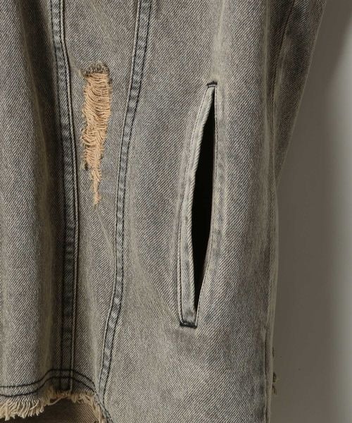 JEANASIS（ジーナシス）の「クラッシュショートGジャン/133310（デニムジャケット・レディース・グレー系その他/ブルー系/ネイビー系・FREE）」の21枚目の写真