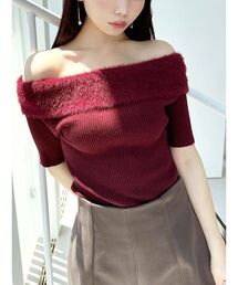 RESEXXY | シャギーコンビオフショルニットトップス(ニット/セーター)