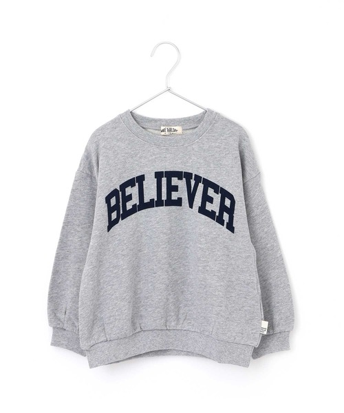 MAKE YOUR DAY（メイクユアデイ）の「BELIEVERロゴファミリー裏毛トレーナー■80～140cm（スウェット・キッズ・チャコールグレー/グレー・140/130/80/120/110/90/100）」の9枚目の写真